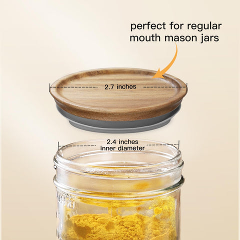 SkyBD lids stacked with jars for space-saving kitchen organization