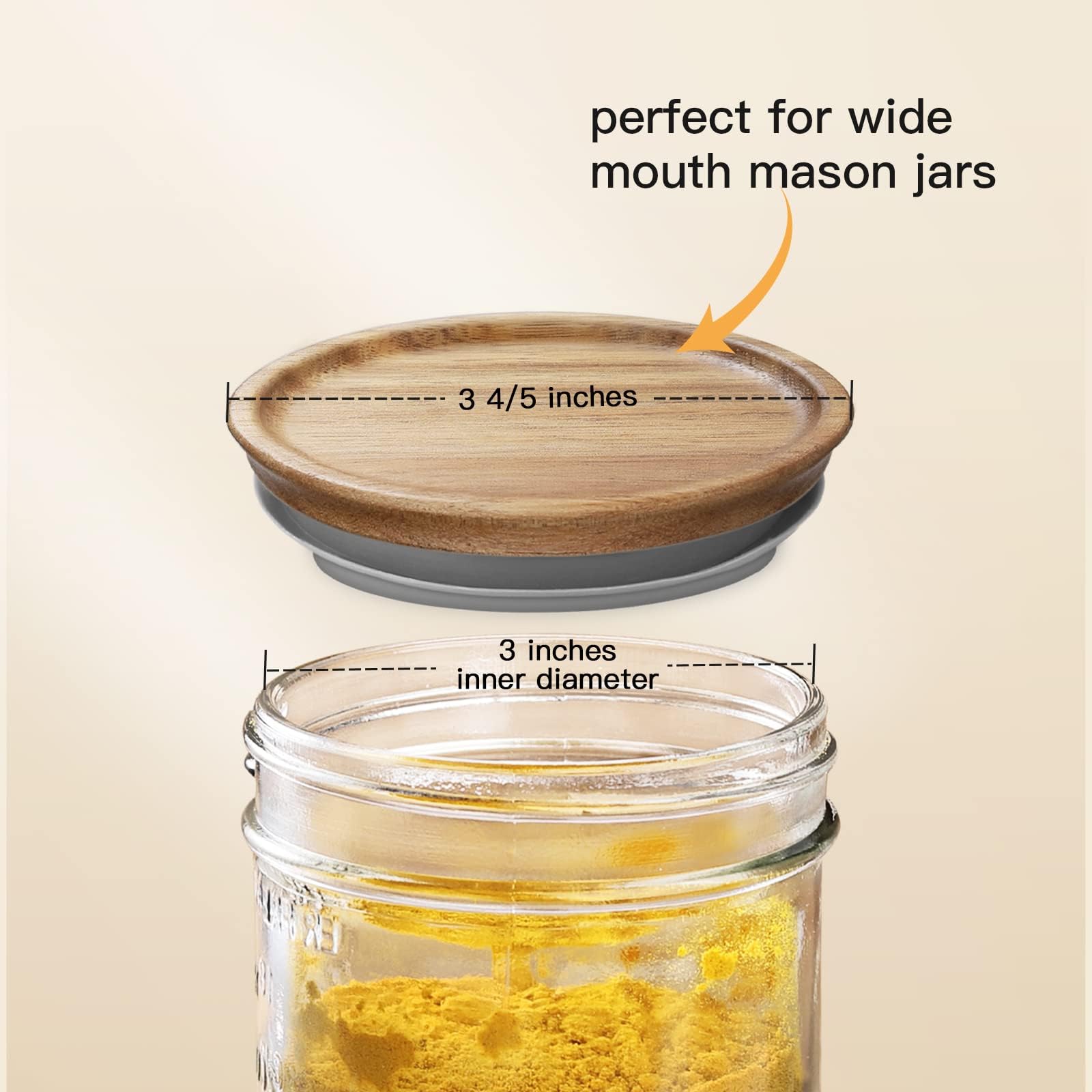 SKYBD wooden lid featuring compatibility with Mason and Kerr jars for versatile storage.