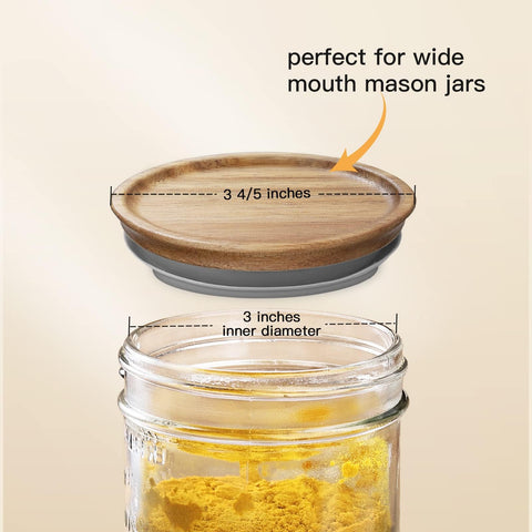 SKYBD wooden lid featuring compatibility with Mason and Kerr jars for versatile storage.