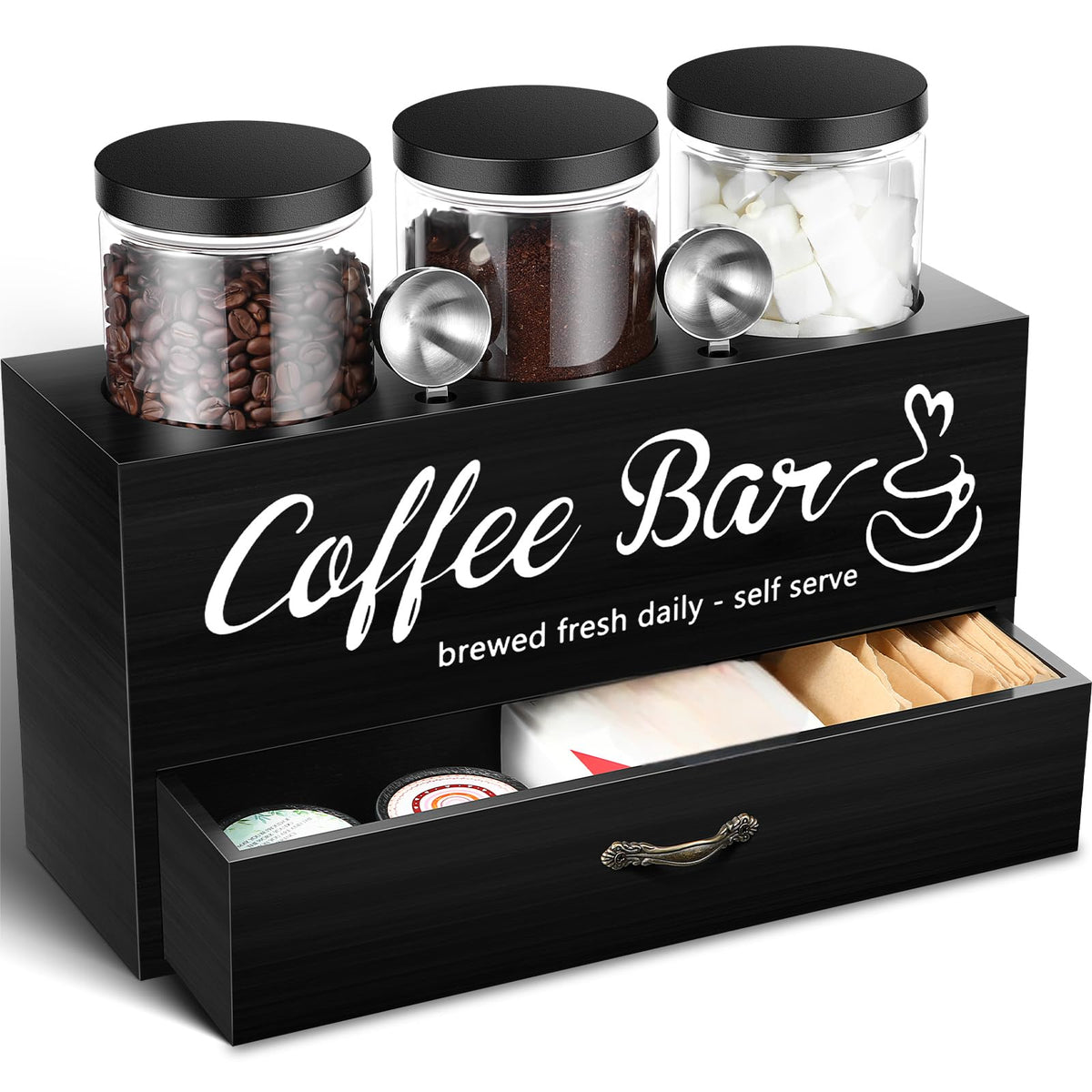Skybooly coffee canister set on shelf for organized kitchen storage.