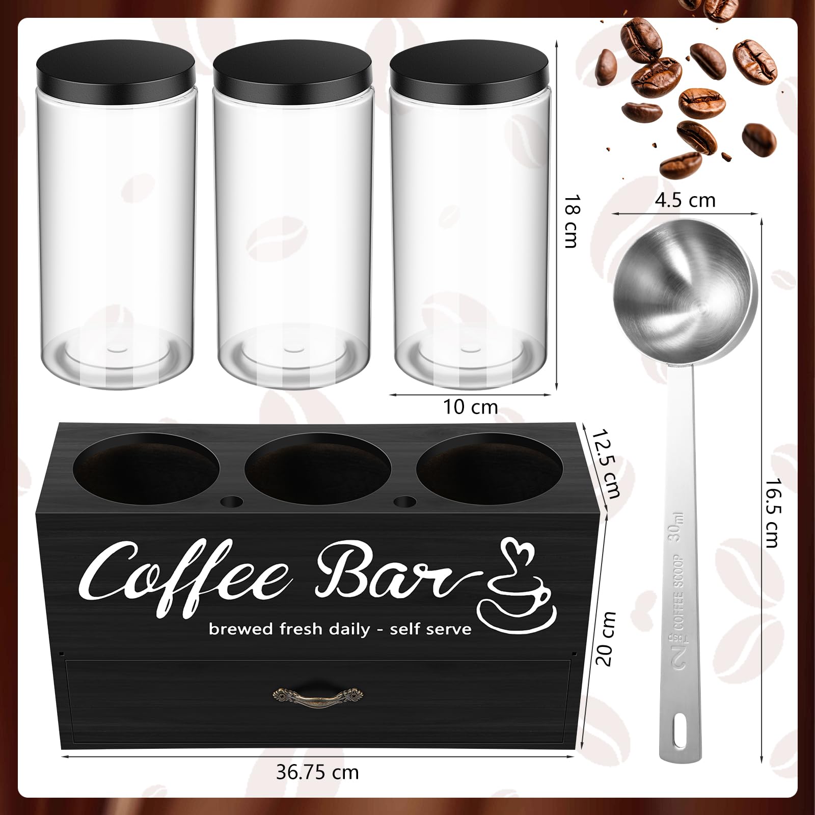 Skybooly measuring spoons in stainless steel for precise coffee measures.