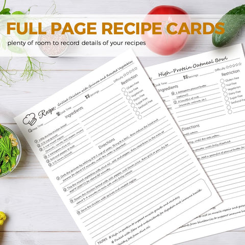 Skydue 3-ring structure keeps pages secure for easy meal planning.