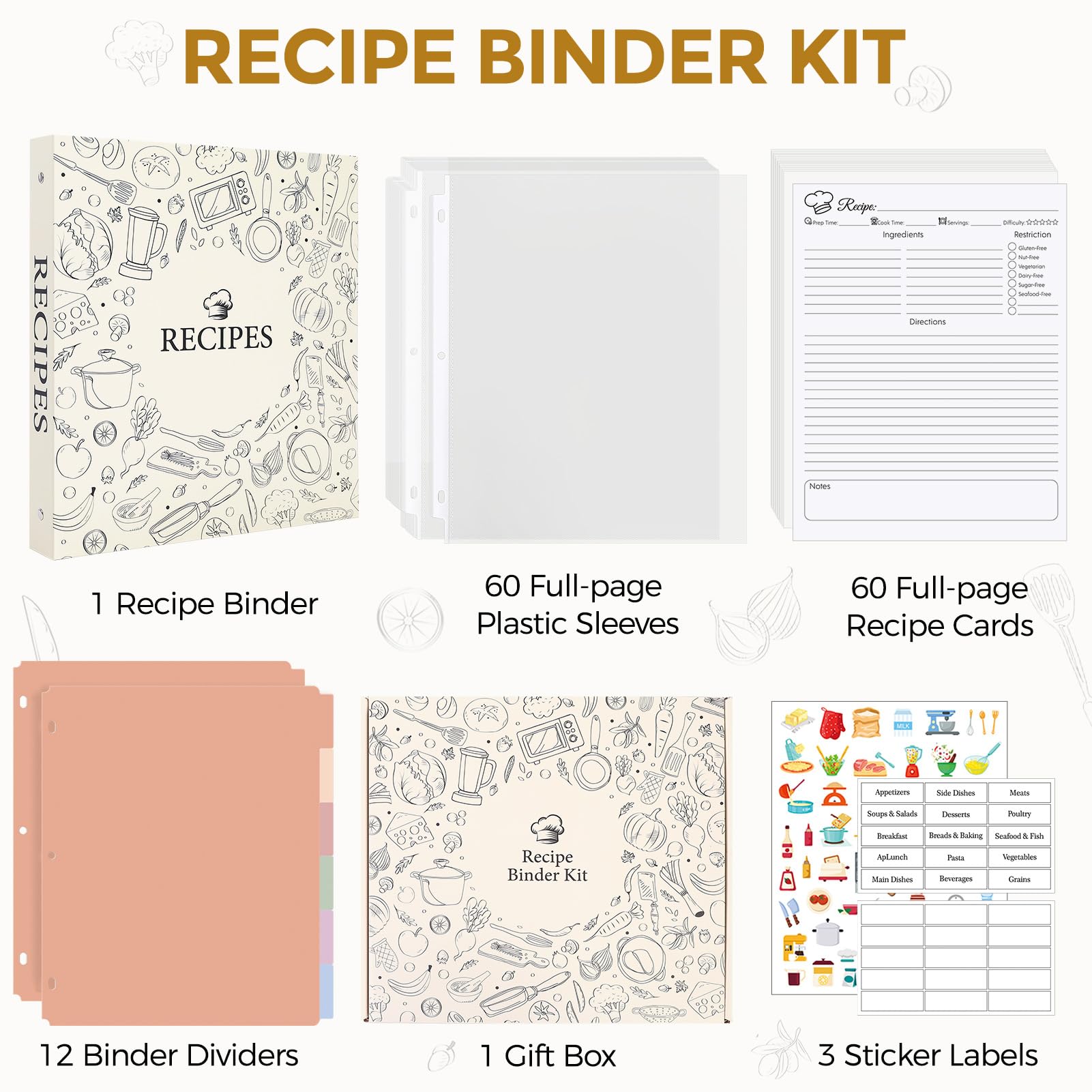 Skydue 60 sleeves guard pages against splatters during cooking.