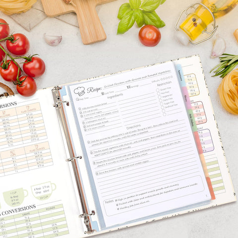 Skydue durable cover protects recipes from kitchen stains.