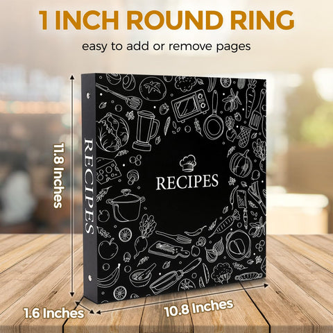 SkyDUE tabbed dividers organize recipes for quick retrieval.
