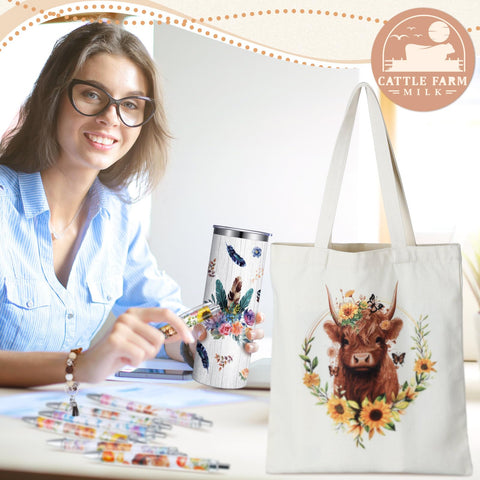 Skylety ballpoint pens with cow floral prints for stylish writing