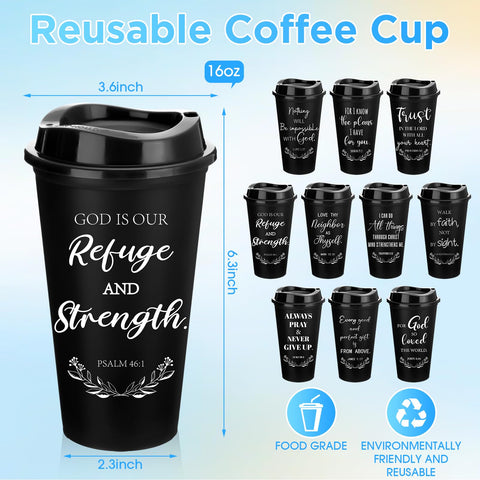 Skylety Bible verse quotes design close-up, showcasing inspirational messages on durable 16 oz cups.