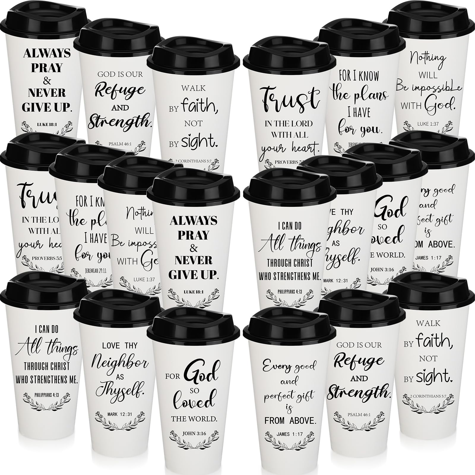 Skylety Bible Verse Tumbler 20-pack, 16 oz, ideal for daily faith-filled sipping