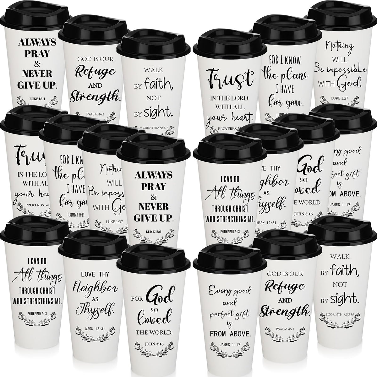 Skylety Bible Verse Tumbler 20-pack, 16 oz, ideal for daily faith-filled sipping