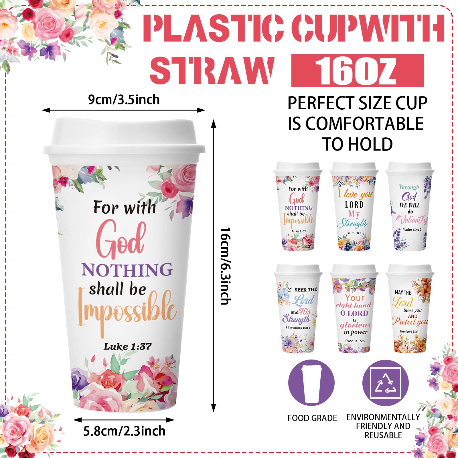 Skylety 12-pack Christian gifts for women with durable PP cups for thoughtful gifts