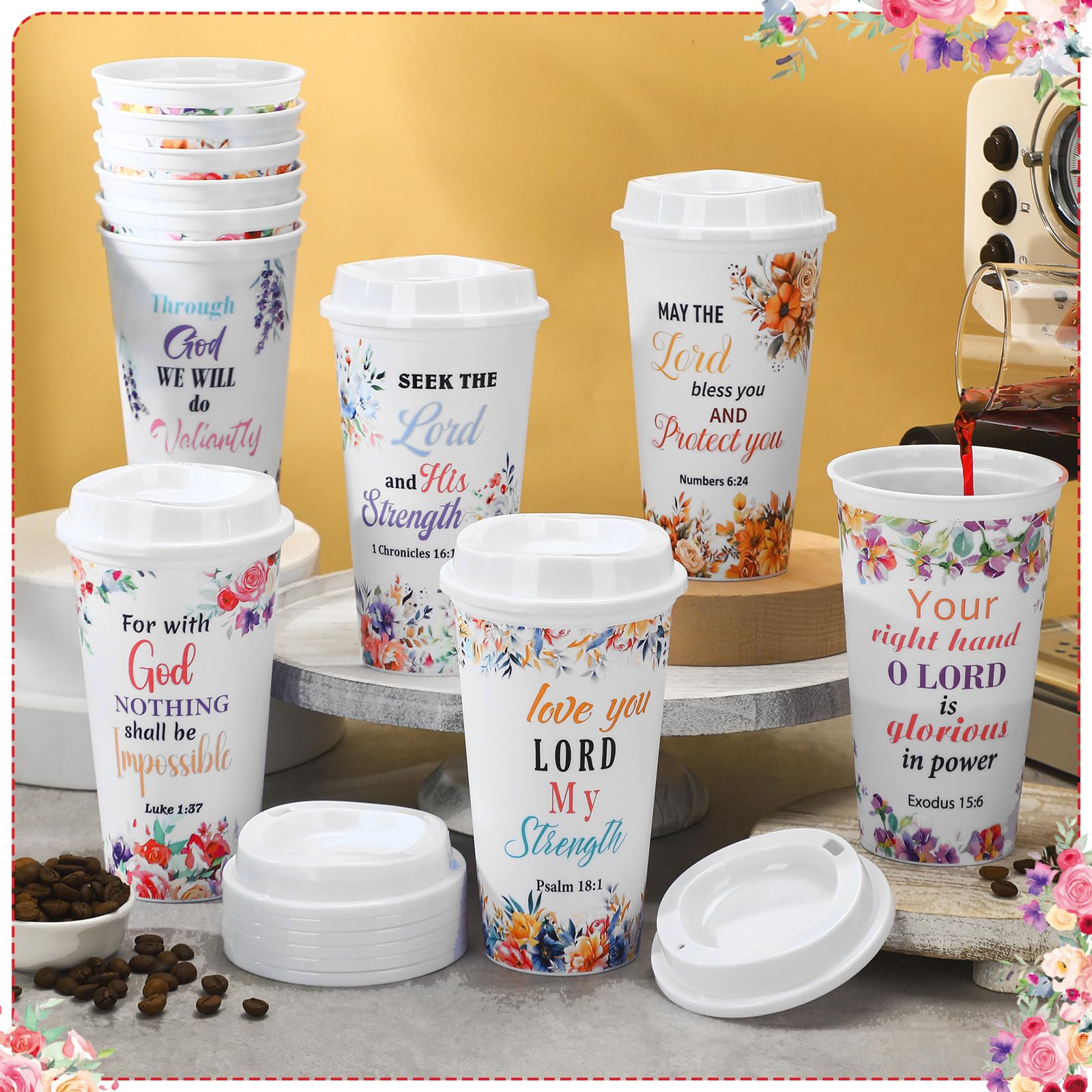 Skylety tumbler set with lids, ideal for holidays like Thanksgiving and Christmas