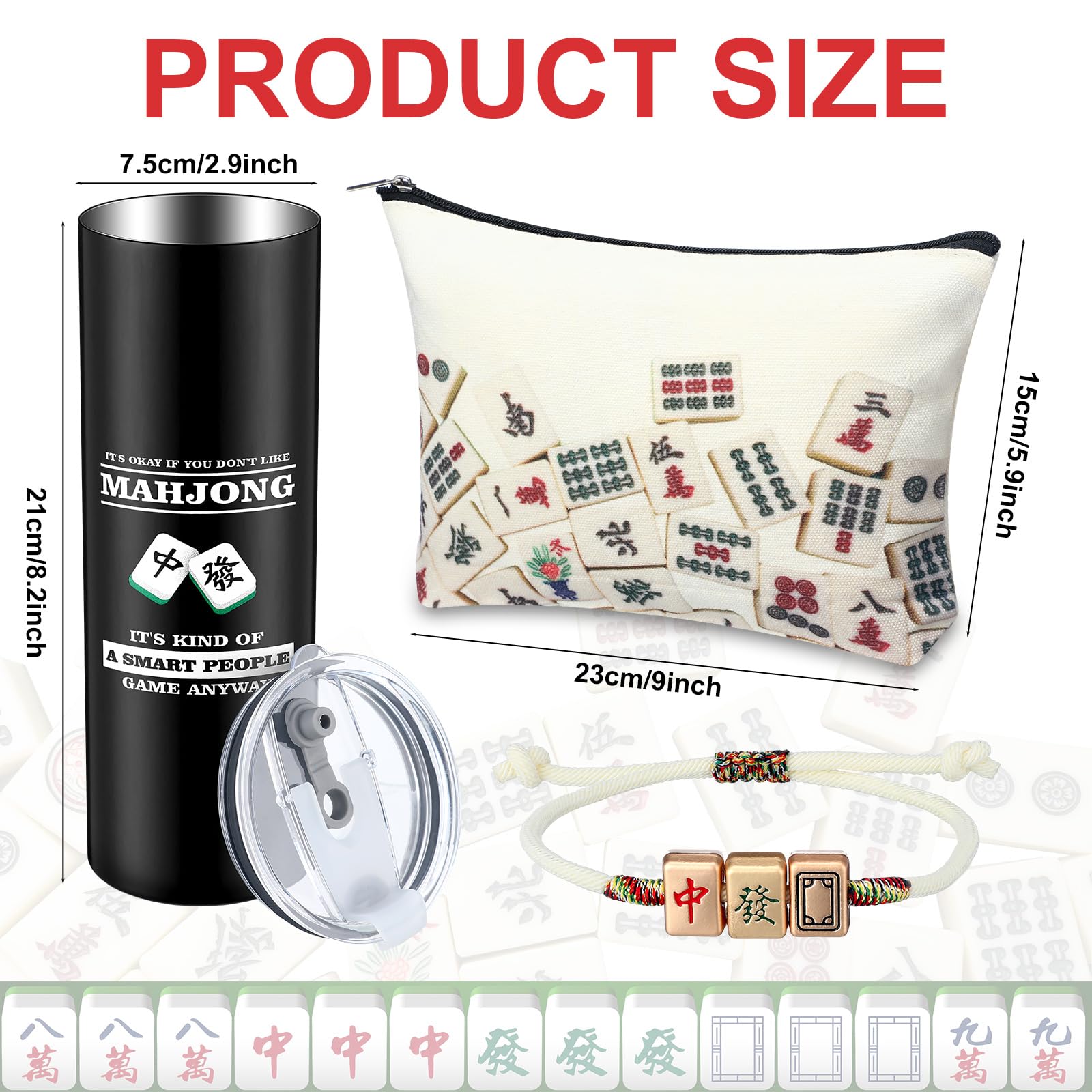 Skylety Mahjong gift set combines tumbler, bag and bracelet for a thoughtful present