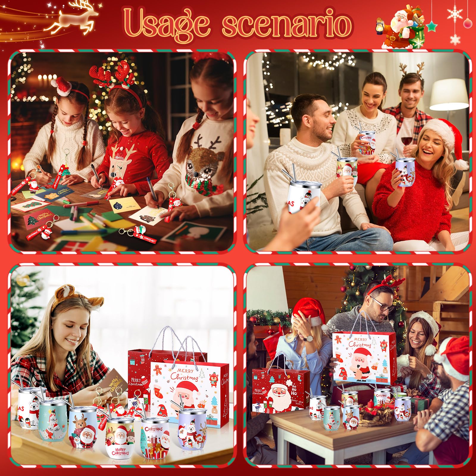 Skylety paper gift bags with Christmas patterns for wrapping