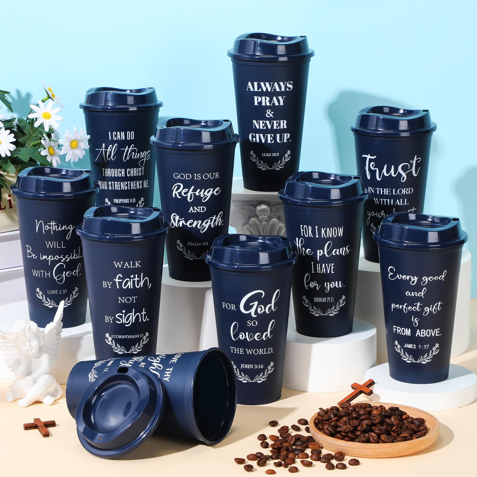 Skylety spill-resistant lids promote mess-free use with hot or cold drinks.