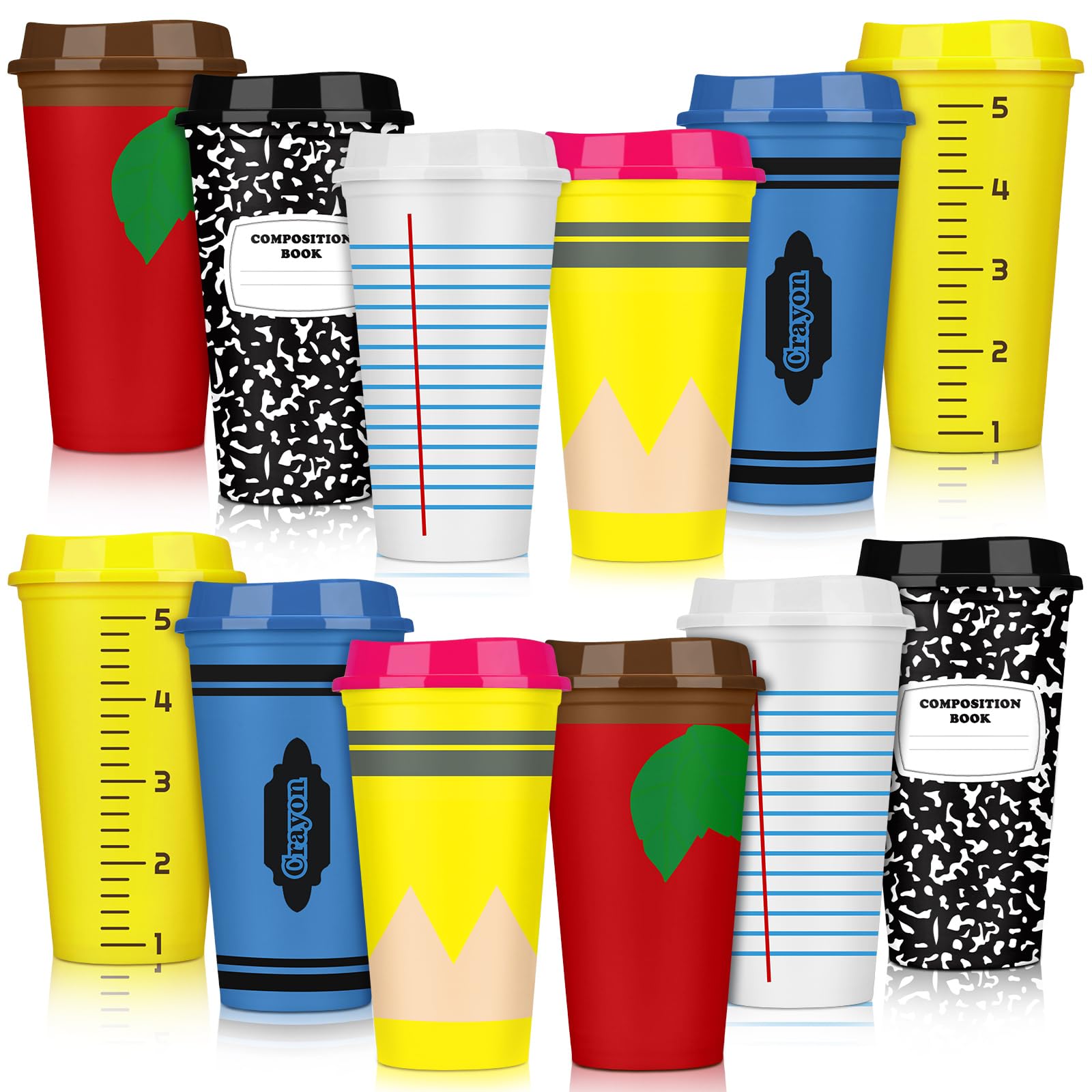 Skylety teacher appreciation cup with pencil pattern, 16oz, ideal for classroom appreciation moments