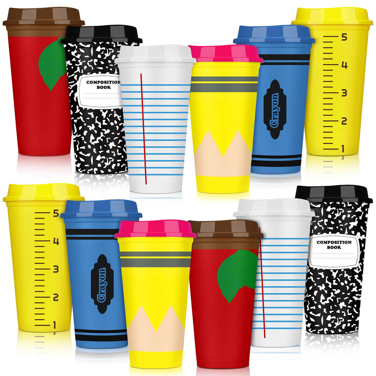 Skylety teacher appreciation cup with pencil pattern, 16oz, ideal for classroom appreciation moments