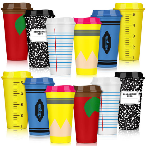 Skylety teacher appreciation cup with pencil pattern, 16oz, ideal for classroom appreciation moments
