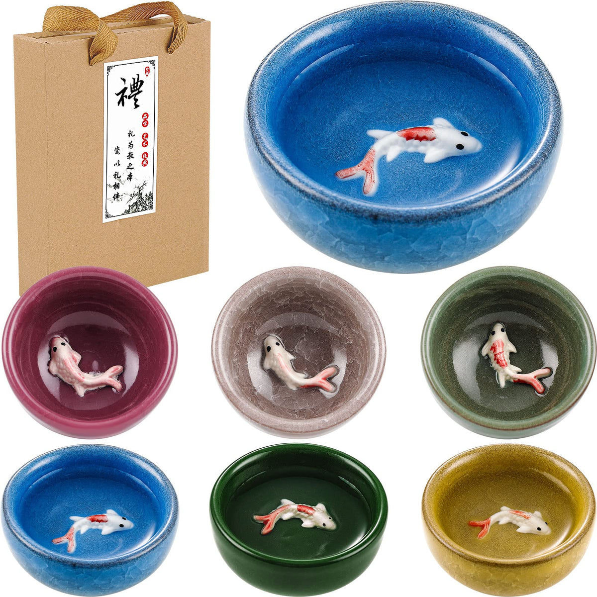 Skyley koi fish pattern teacups showcase vibrant design for elegant tea moments