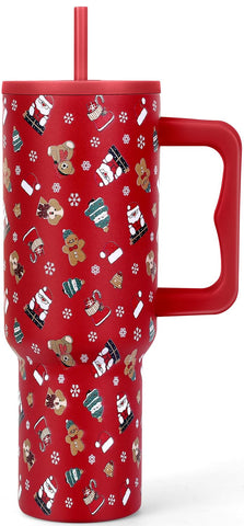 Skywerc Christmas tumbler with Santa design keeps drinks festive for holiday gatherings.