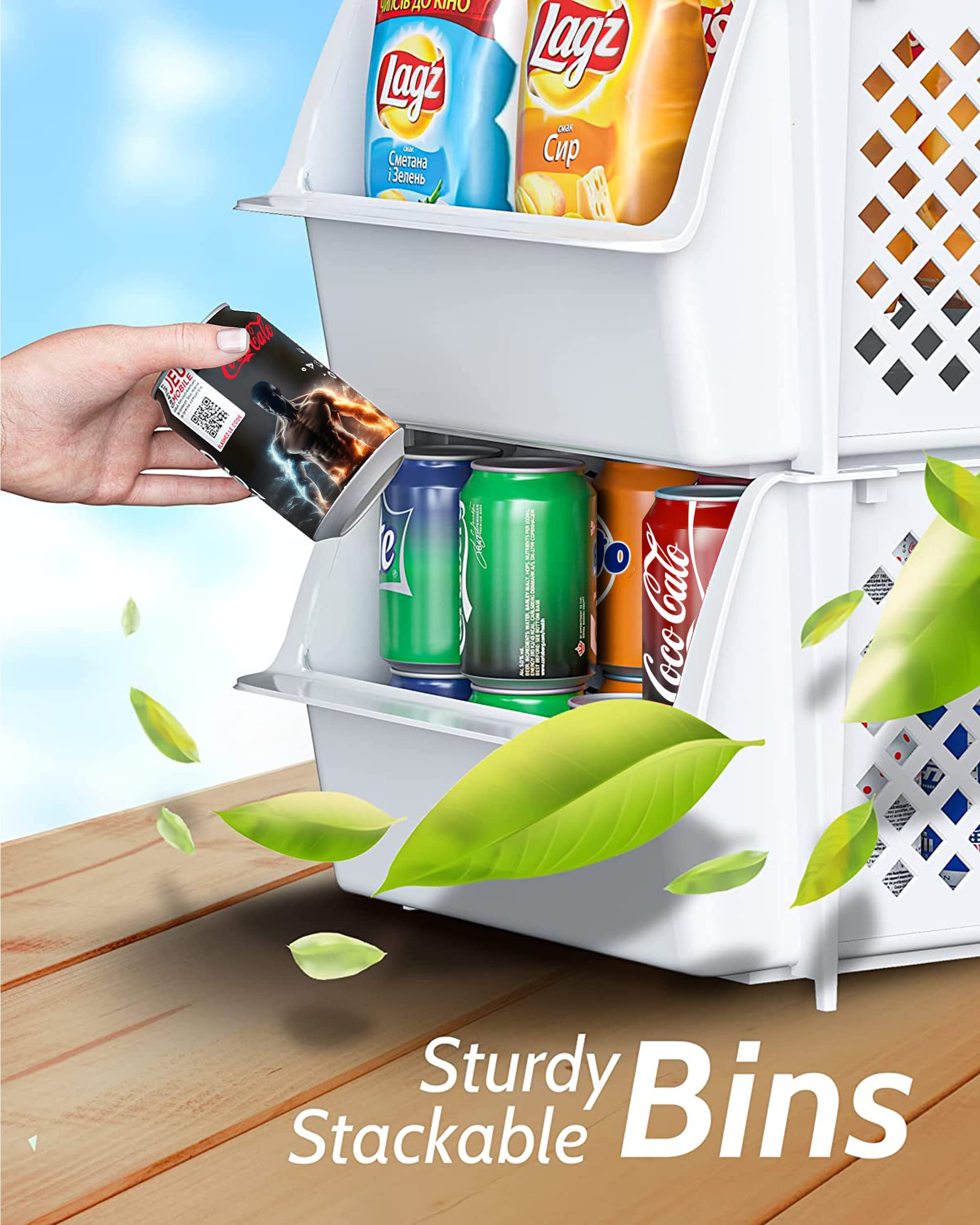 Skywin TidyFriend clear-front bin for food storage keeps shelves neat