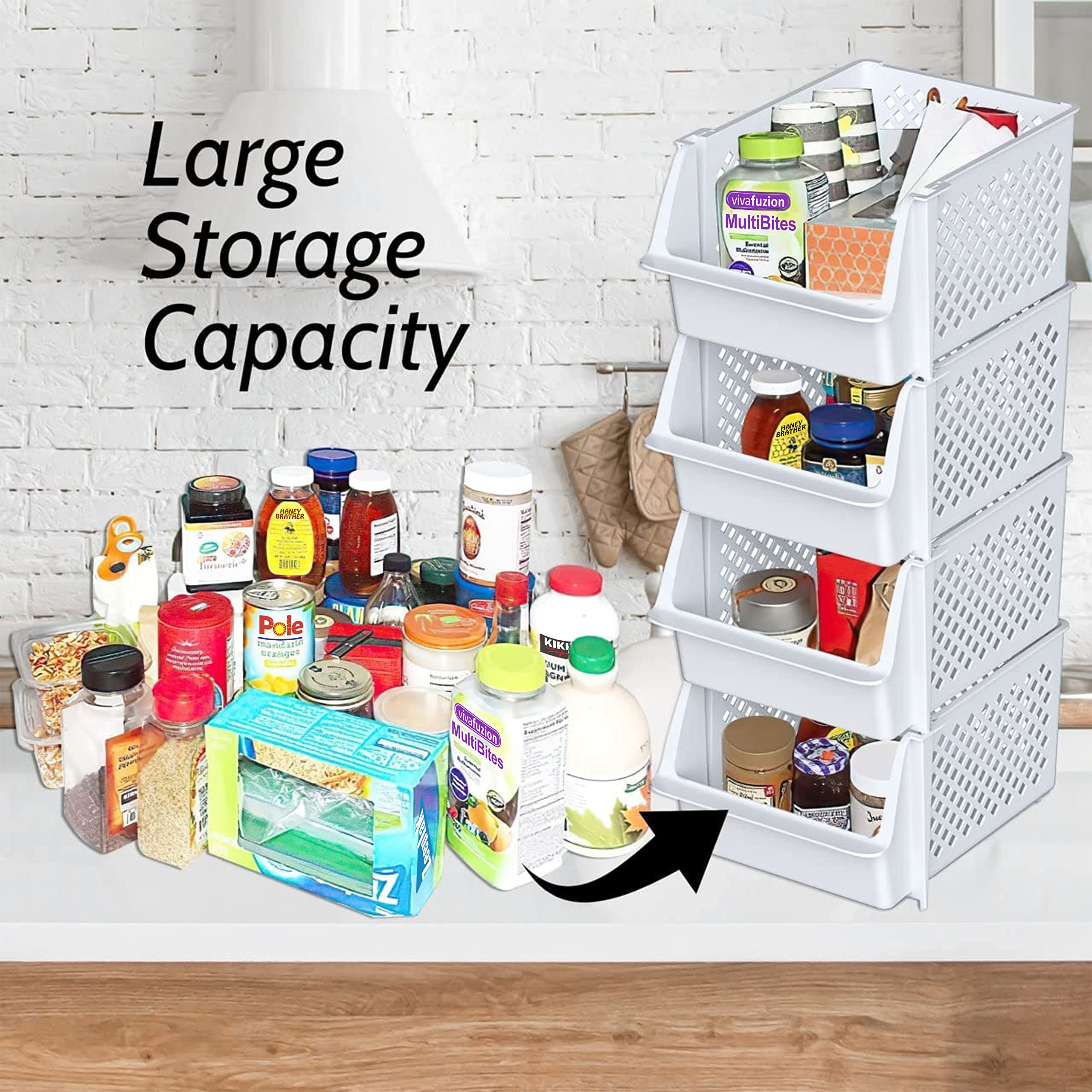Skywin TidyFriend open-front bin in kitchen keeps utensils and snacks organized