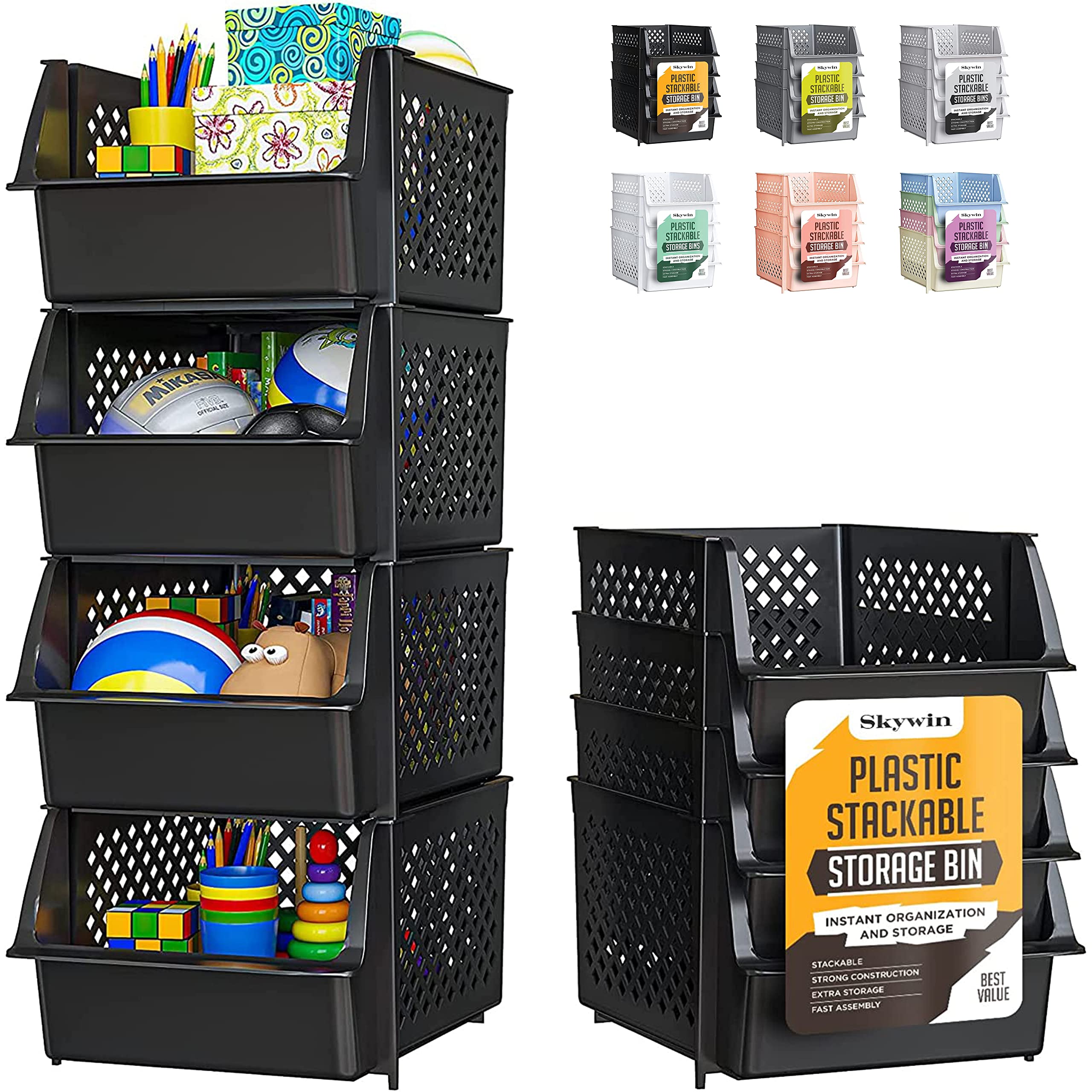 Skywin TidyFriend front view bin for quick pantry access and organized shelves.