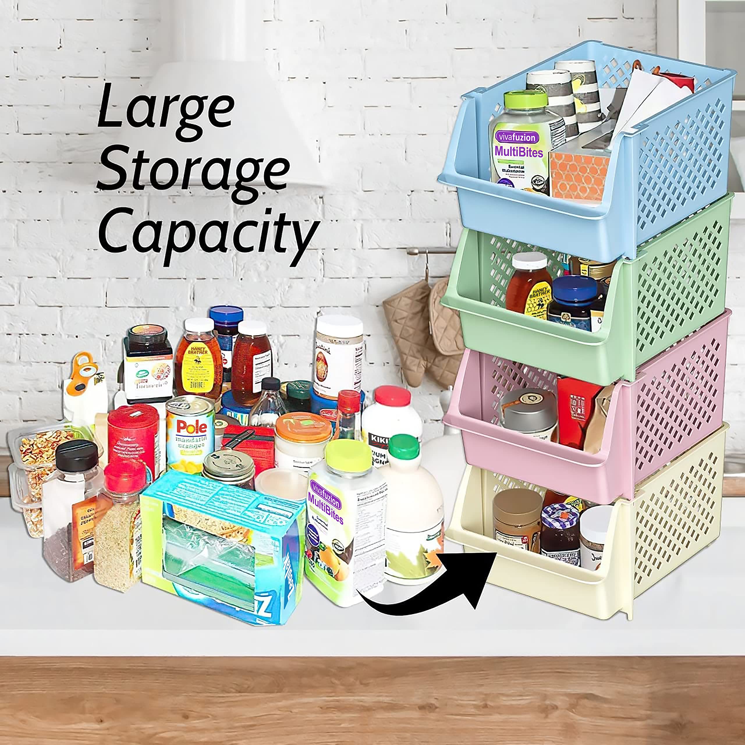 Skywin TidyFriend stackable bin in kitchen saves vertical space and boosts order.