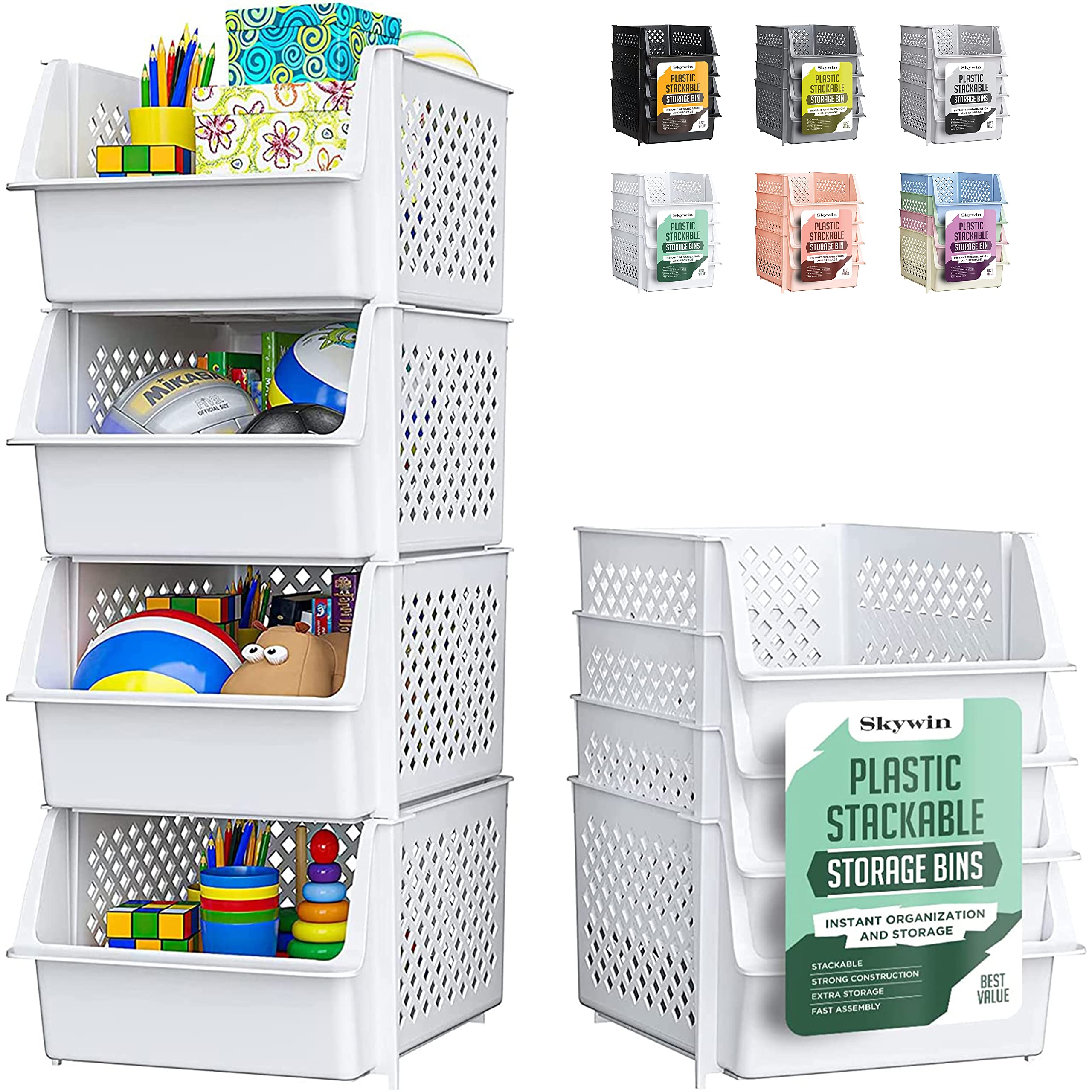Skywin TidyFriend stackable bin for pantry keeps items visible and easily accessible