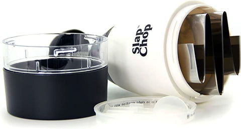 Slap Chop butterfly lid open for easy access and cleaning.