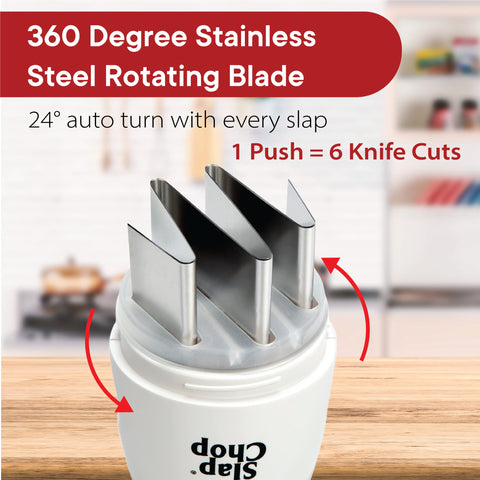 Slap Chop in use demonstrates fast chopping and dicing for salads.