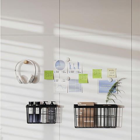 SleekStore compact 24x7x15 cm basket fits on doors.