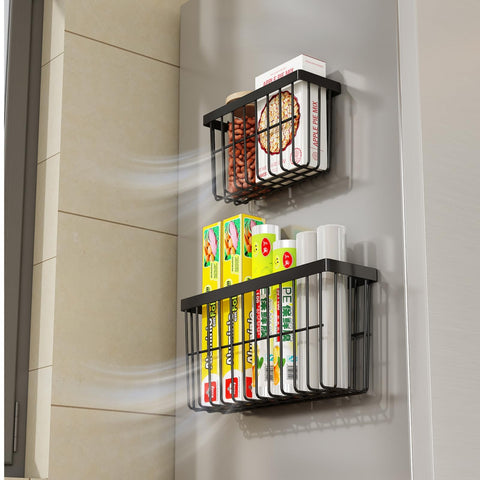 SleekStore compact refrigerator-side basket for small items.