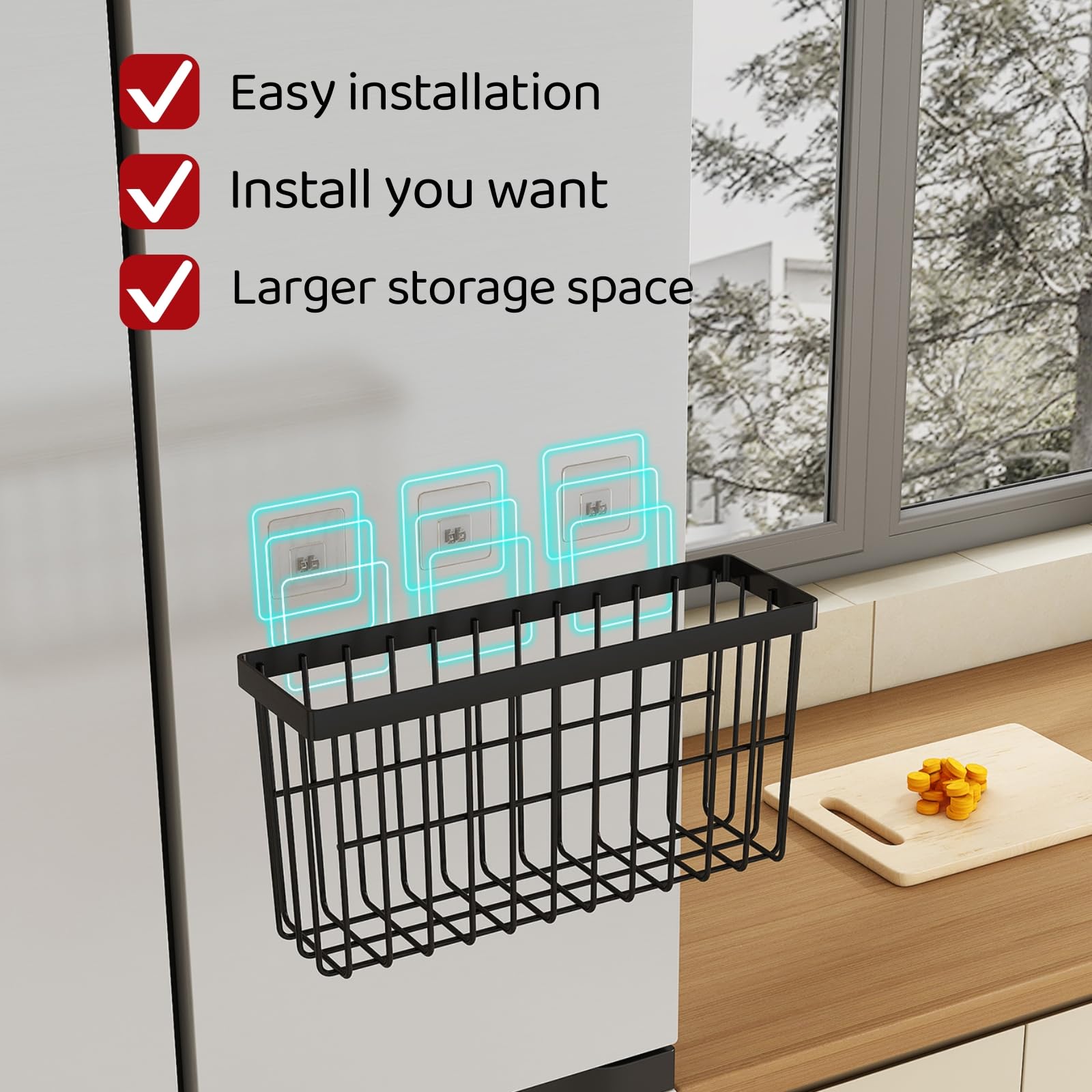 SleekStore versatile organizer on cabinet doors for bathroom supplies.