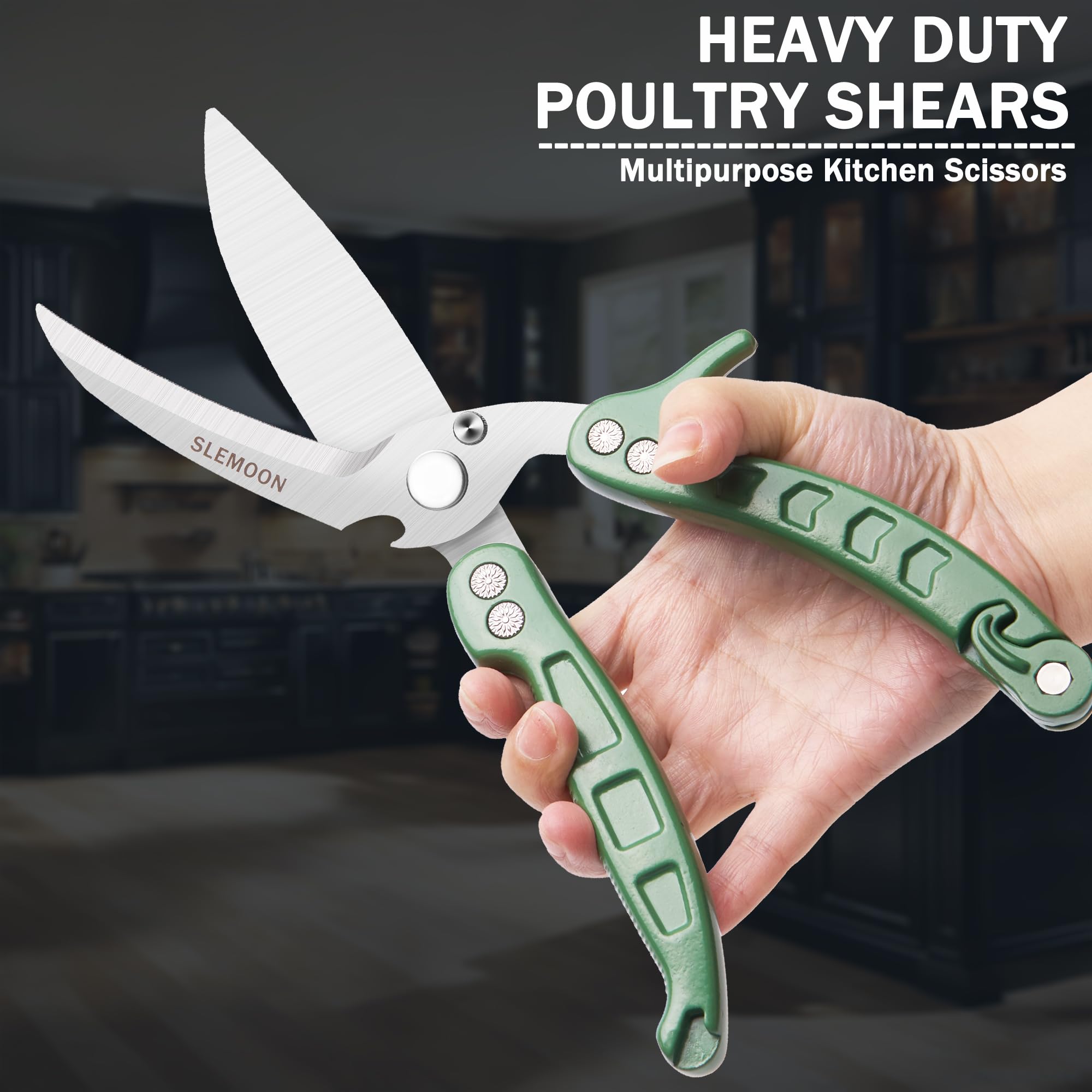 SLEMOON meat cutting scissors in stainless steel for tough cuts
