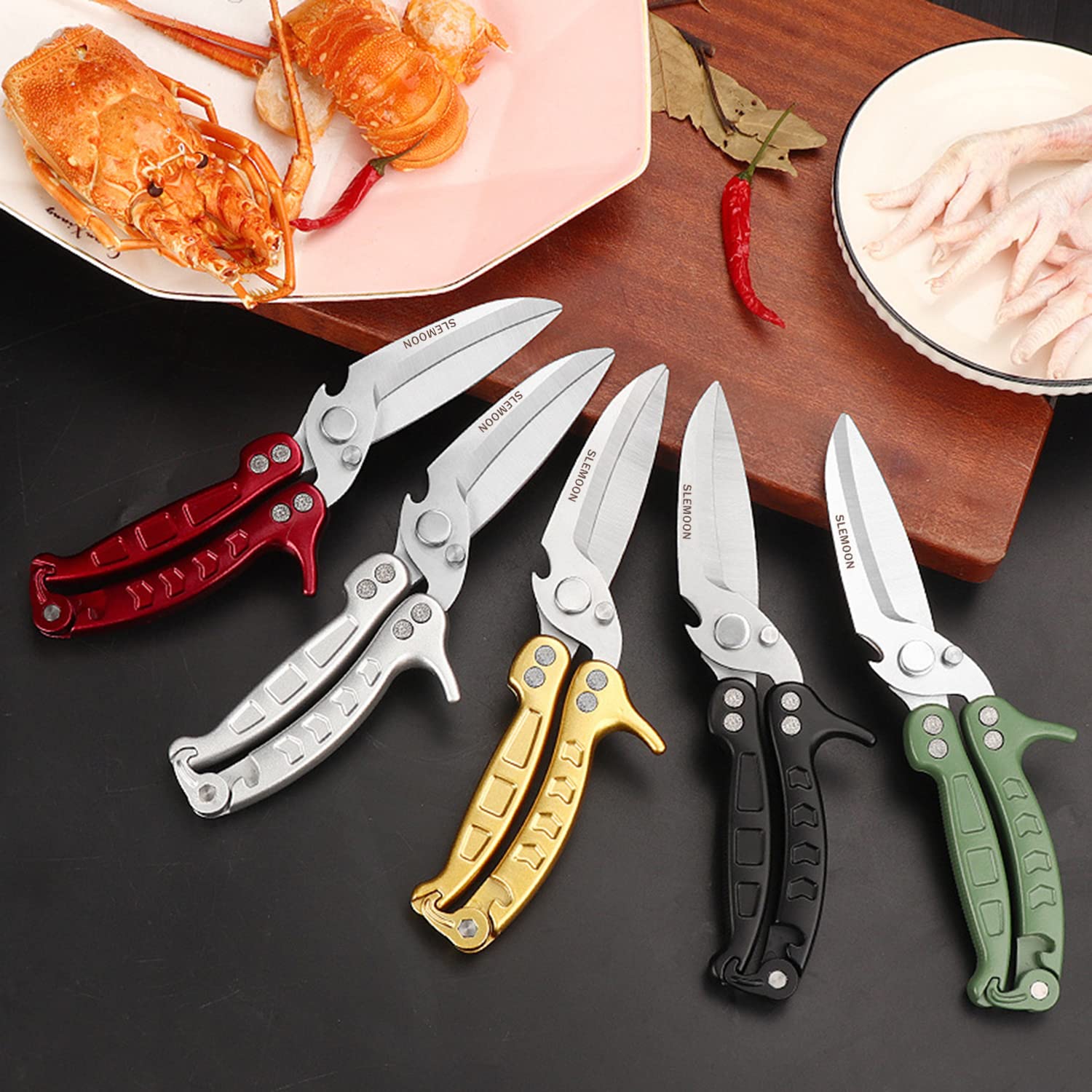 SLEMOON restaurant-grade kitchen shears suitable for professional use