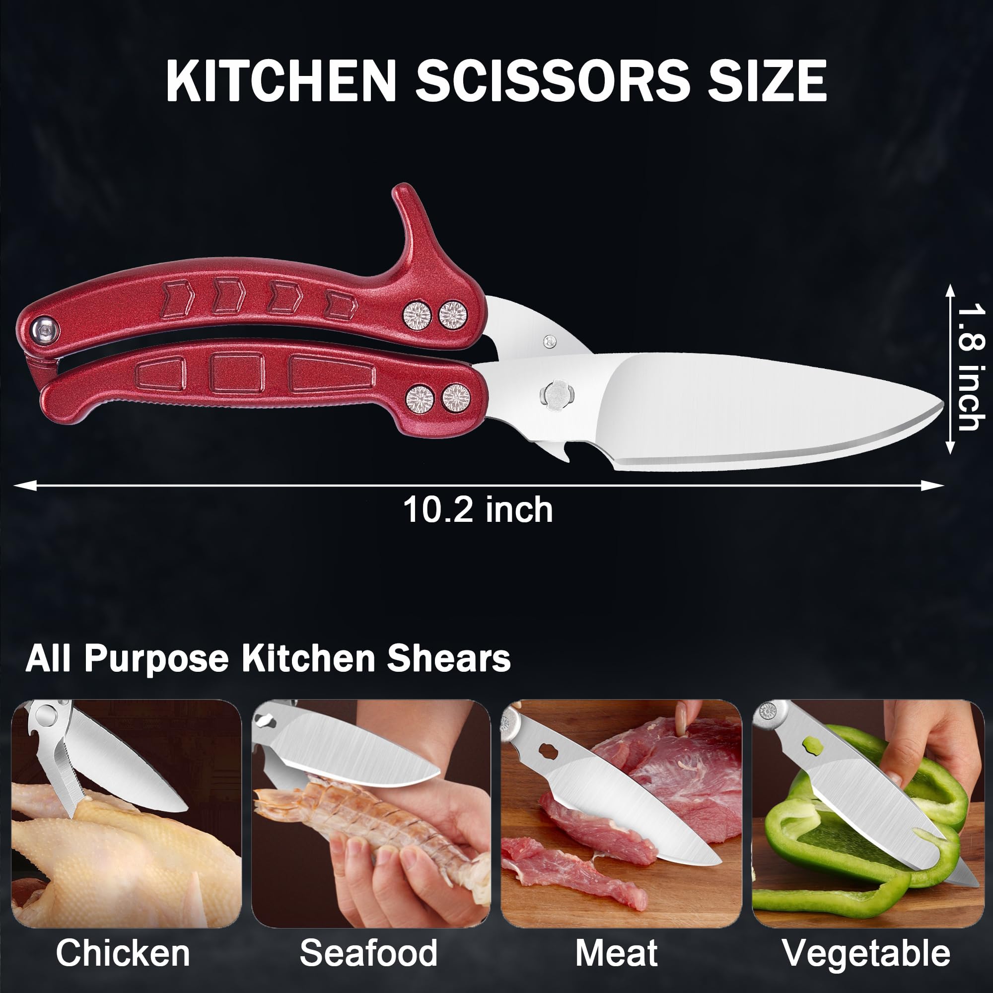 SLEMOON shears safety lock keeps blades closed for safe storage.