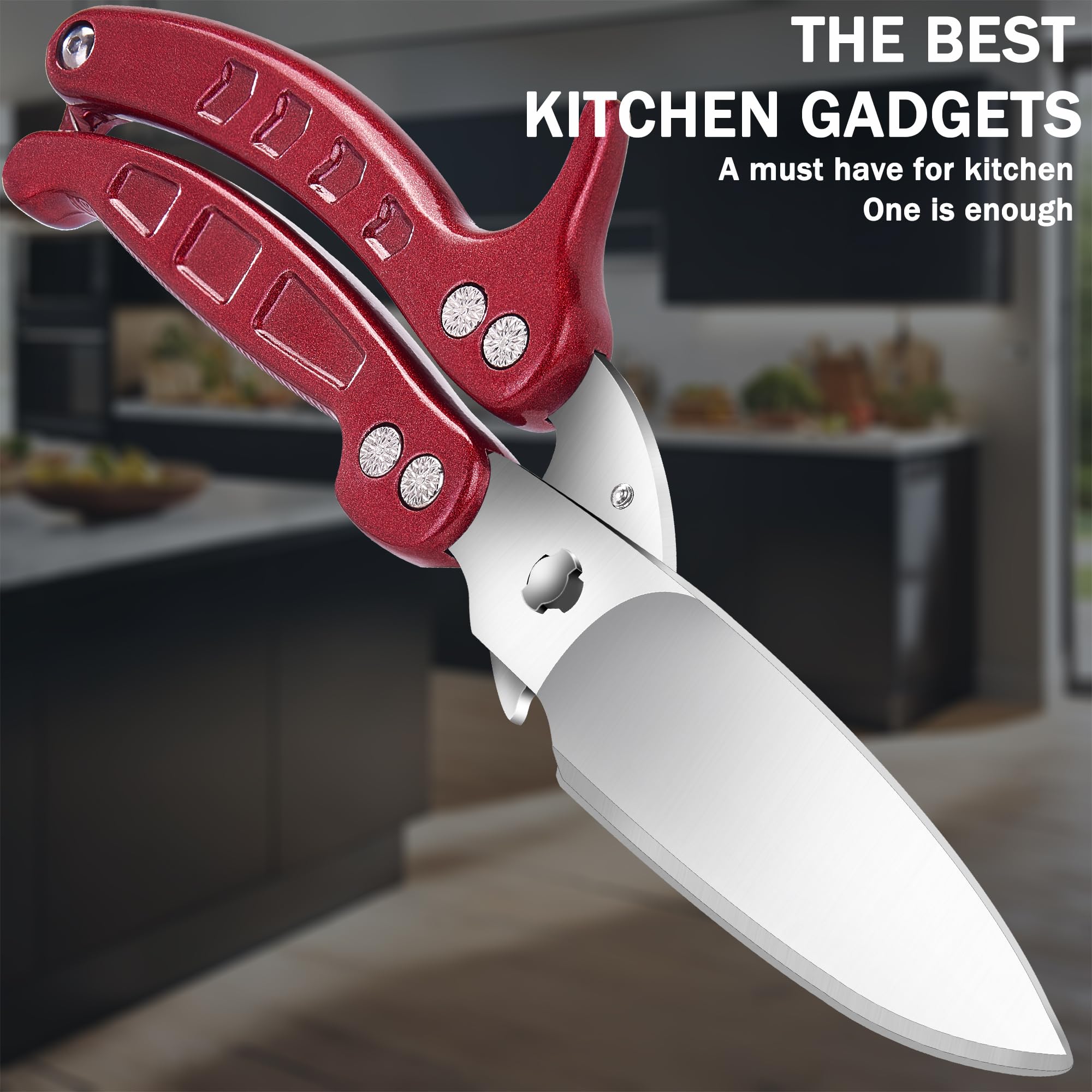 SLEMOON stainless steel poultry shears resist rust and dulling.