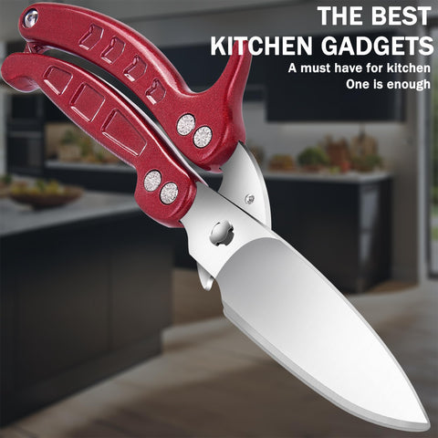 SLEMOON stainless steel poultry shears resist rust and dulling.