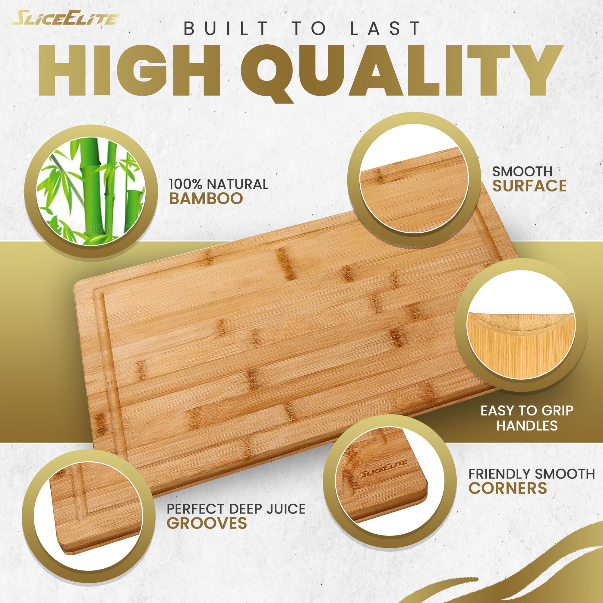 SliceElite bamboo boards are dishwasher safe for quick cleanup.