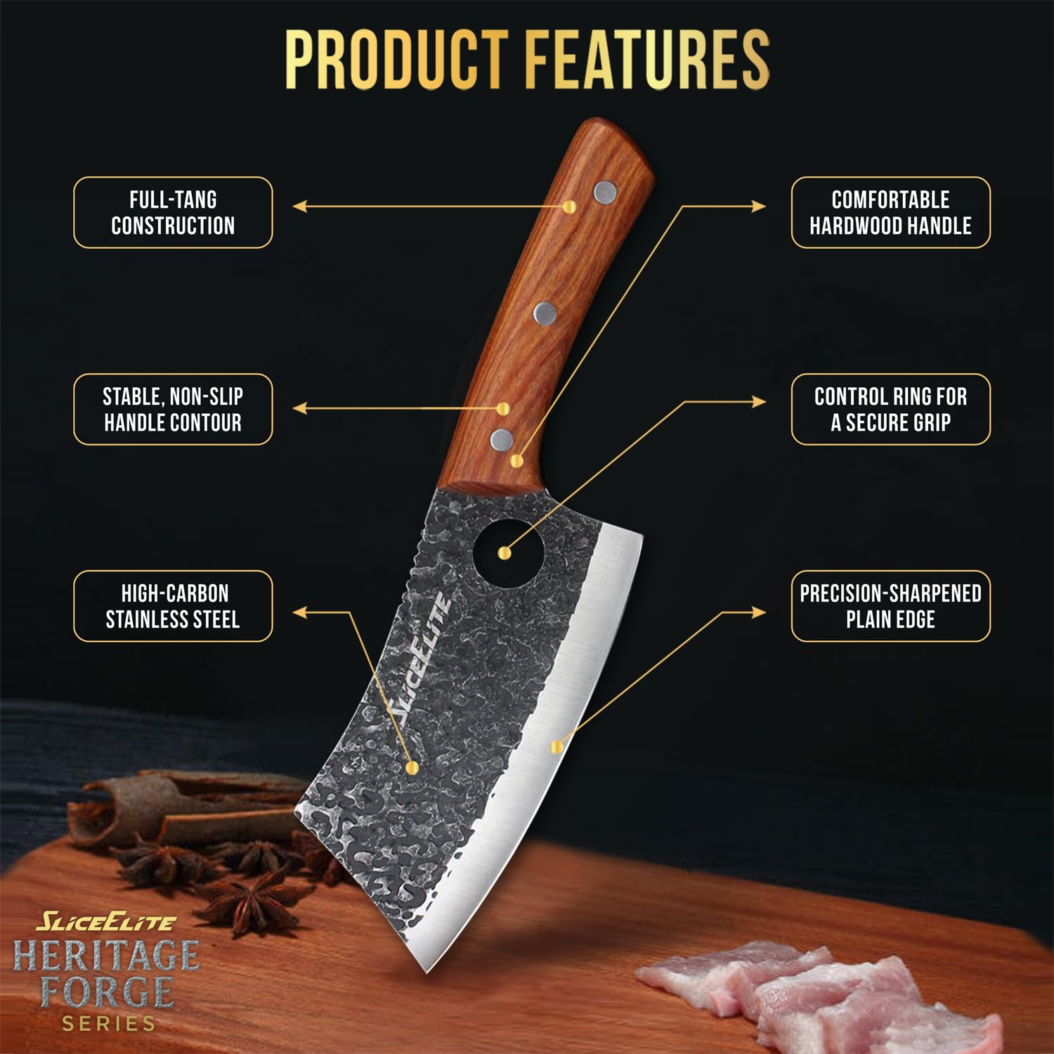 SliceElite dark finish guards against rust while maintaining edge performance.