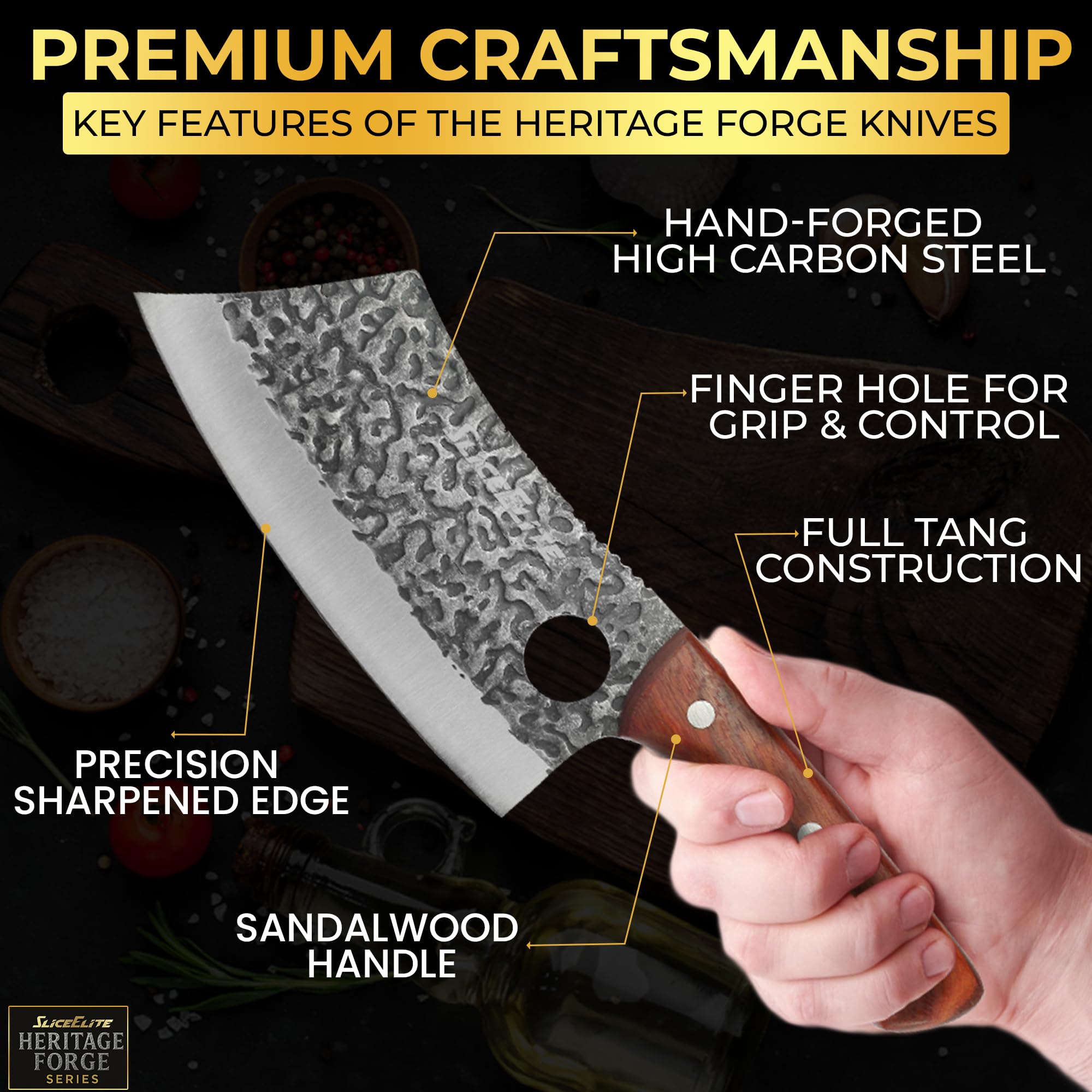 SliceElite ergonomic handle design enables steady control during prep.