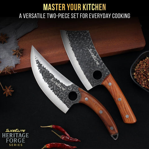 SliceElite sandalwood handles ergonomic grip supports comfortable, controlled cutting.