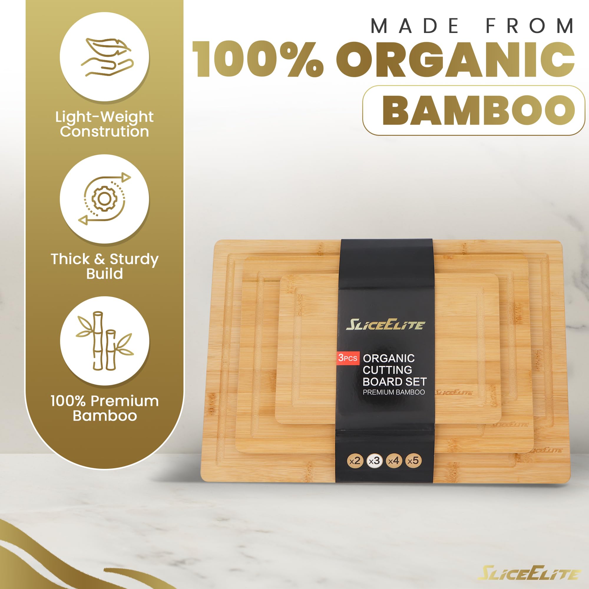 SliceElite small bamboo board perfect for quick cuts and garnish tasks.