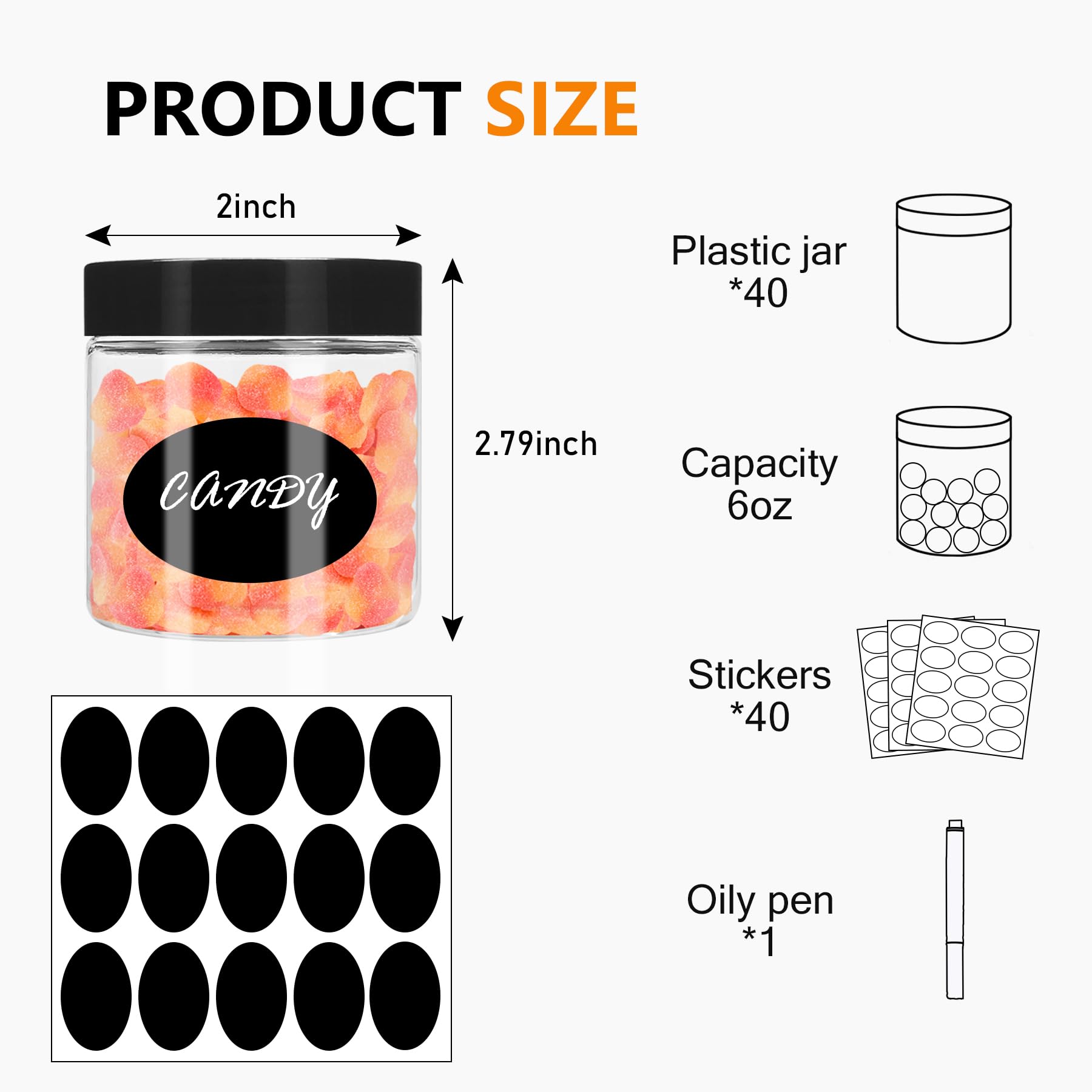 SLifeJars 6oz clear jar interior view for quick content identification