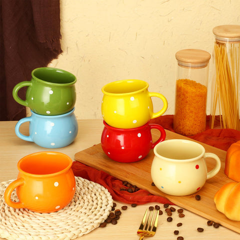 Sliner 10-oz coffee mugs with handles for a comfortable grip.