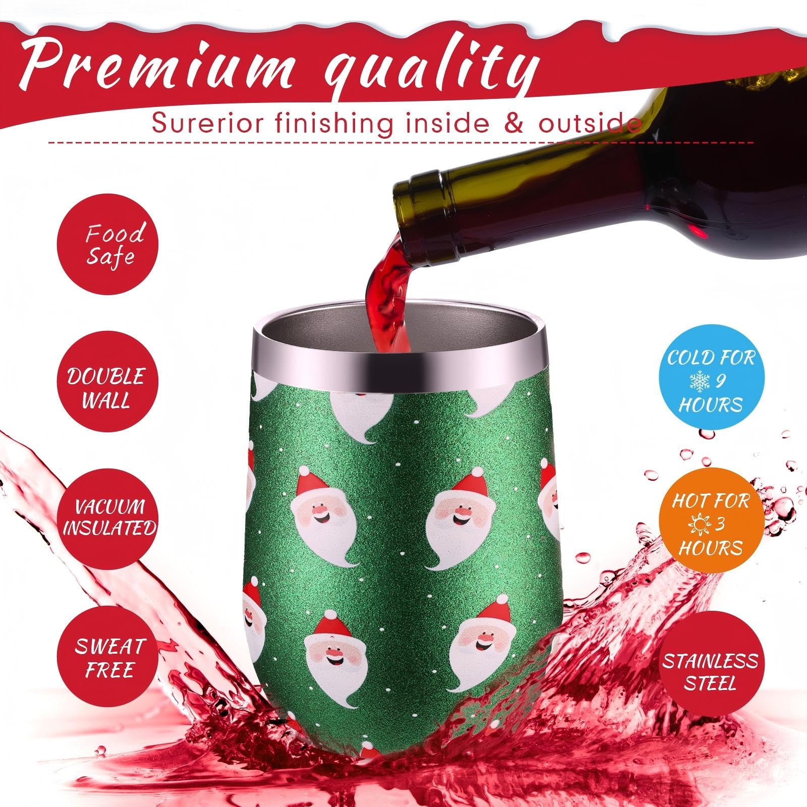 Sliner 12oz tumbler with diamond paint pattern on glitter surface