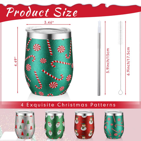 Sliner glitter tumbler 12oz with straw set for easy entertaining