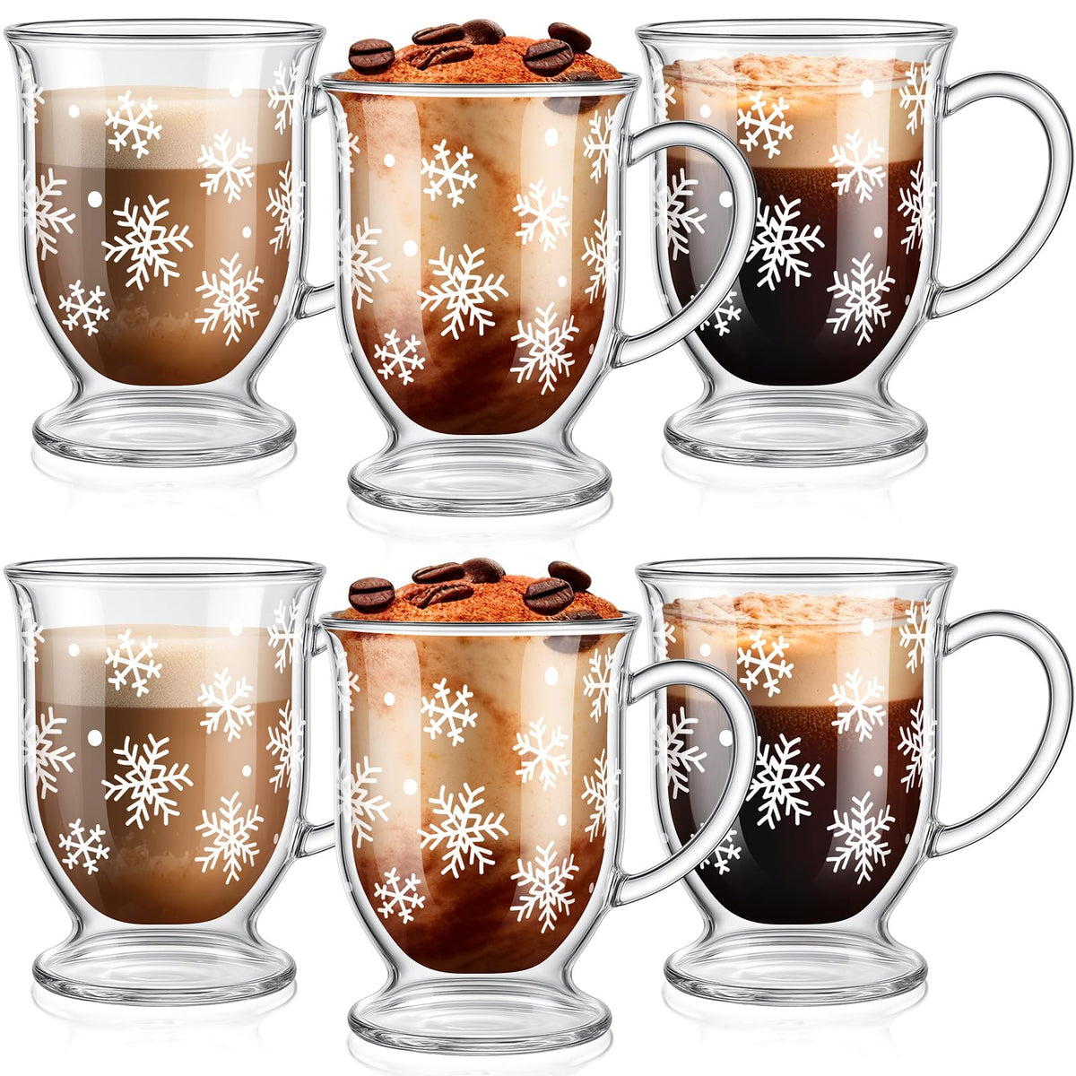 Sliner Christmas snowflake mug with handle for hot drinks.