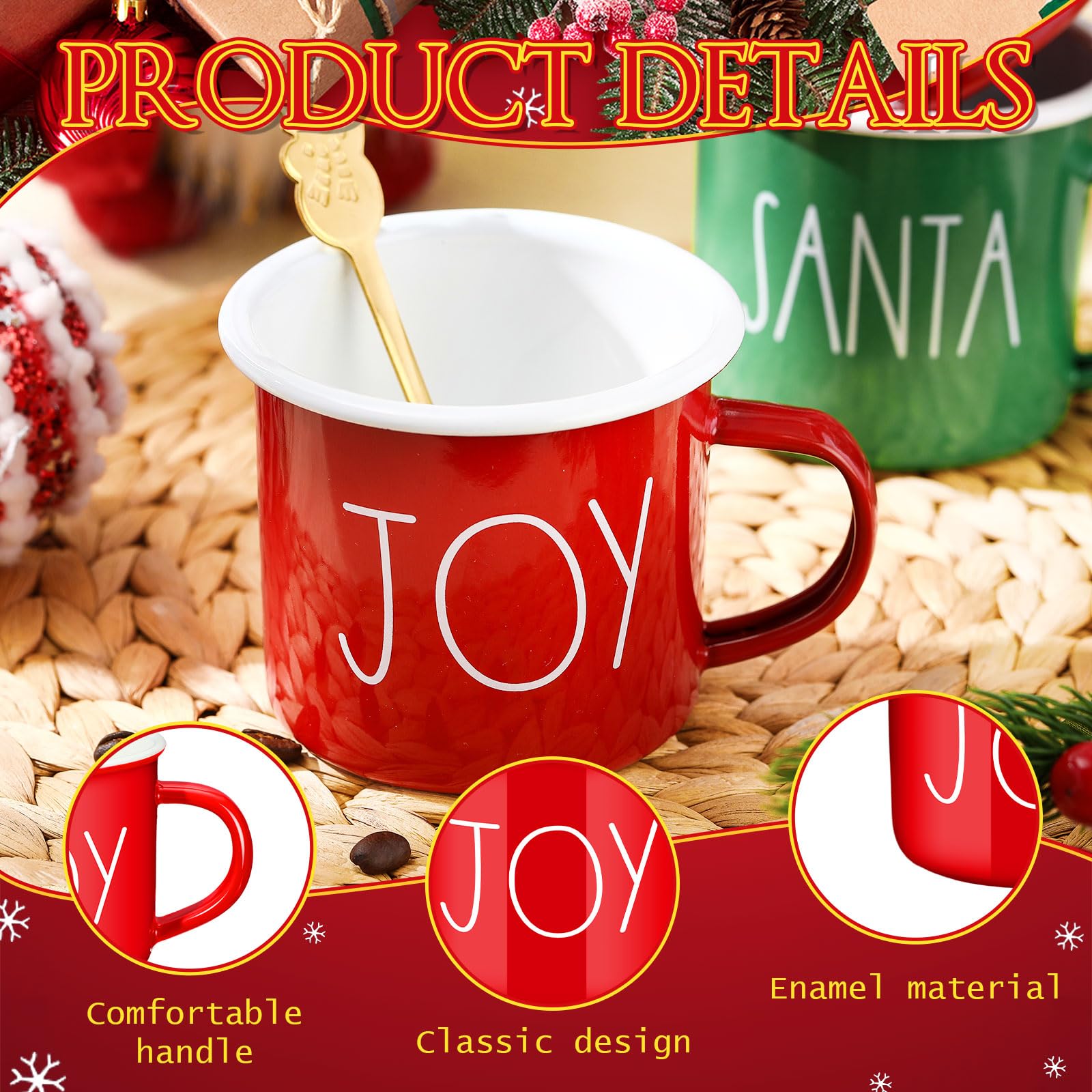 Sliner Joy Christmas mug tree pattern brightens morning beverages.