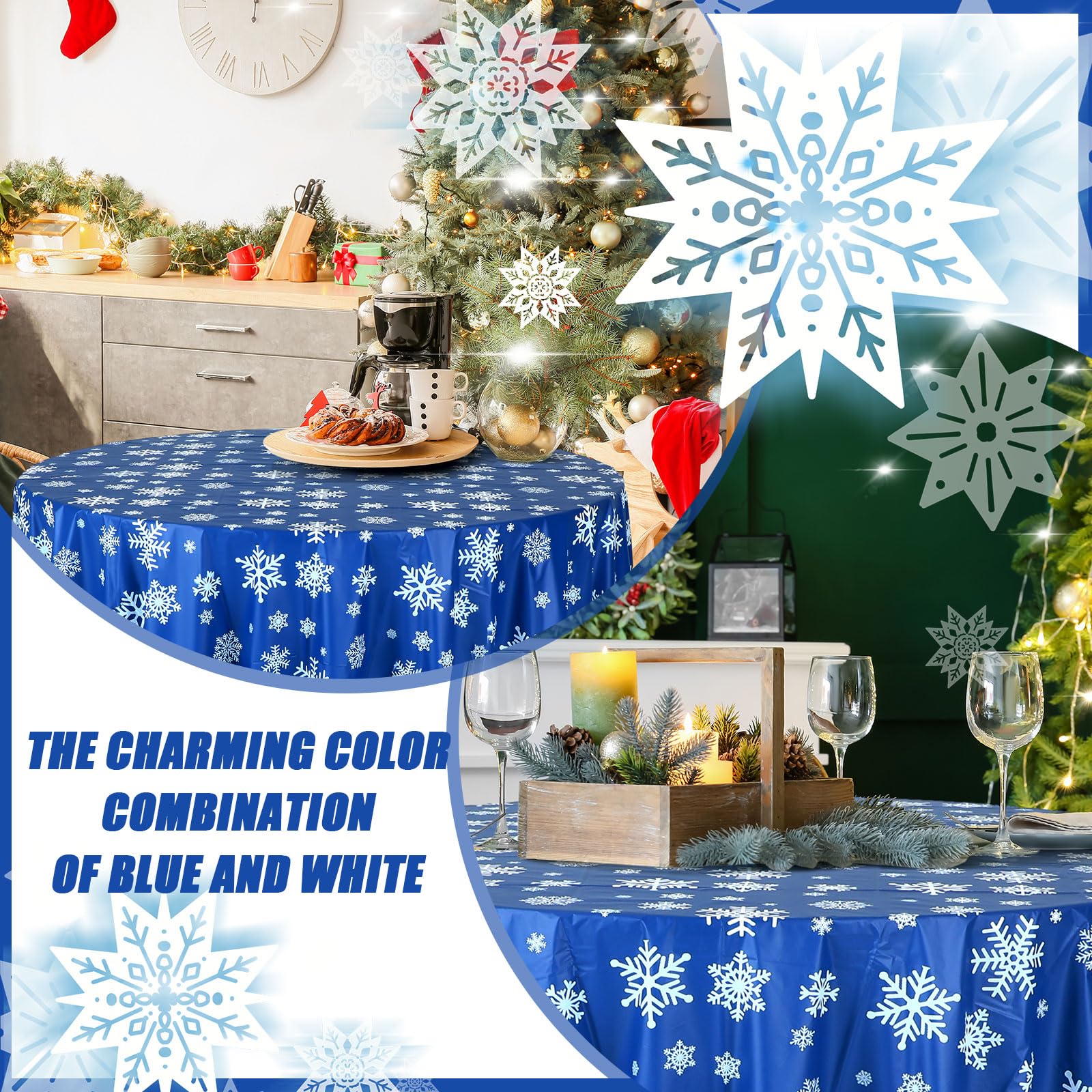 Sliner round 84in tablecloth covers table for 6–8 guests